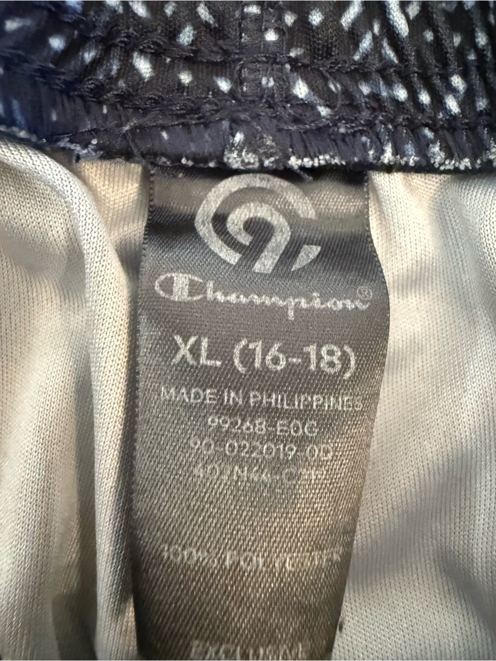 Champion Boys Navy Gray Patterned Athletic Shorts Size 16-18 - Picture 2 of 5